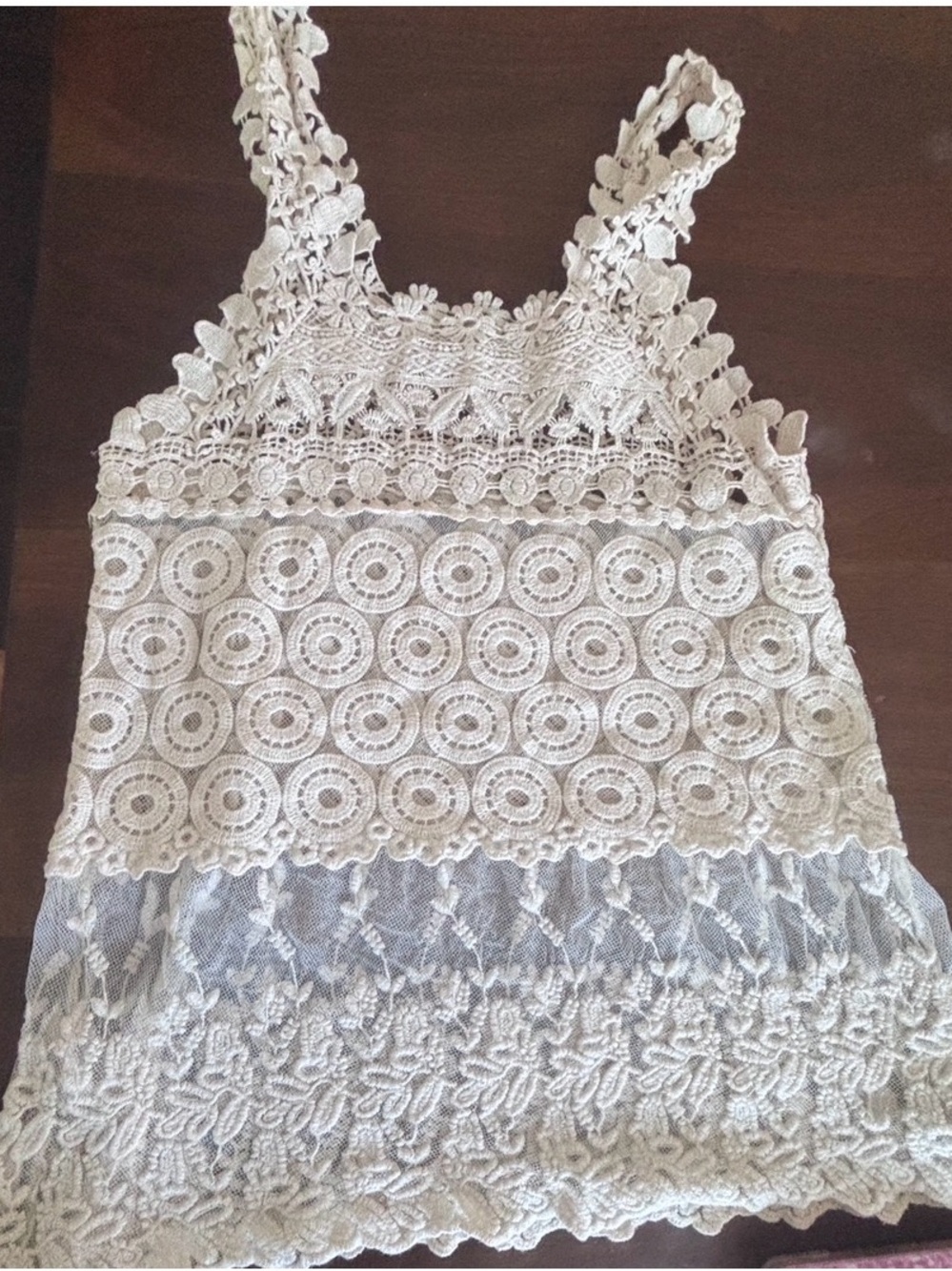 ISSI Cream Crochet Lace Camisole